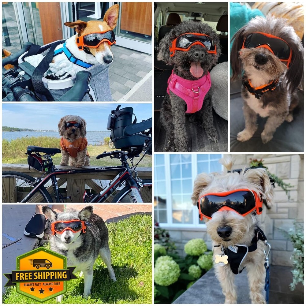 Billionchains Dog Goggles UV Protection Windproof Orange M
