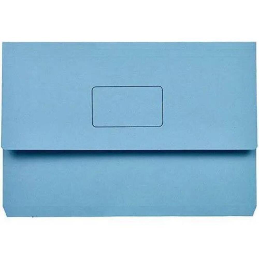NEW Marbig Slimpick Document Wallet Foolscap Blue Pack 50