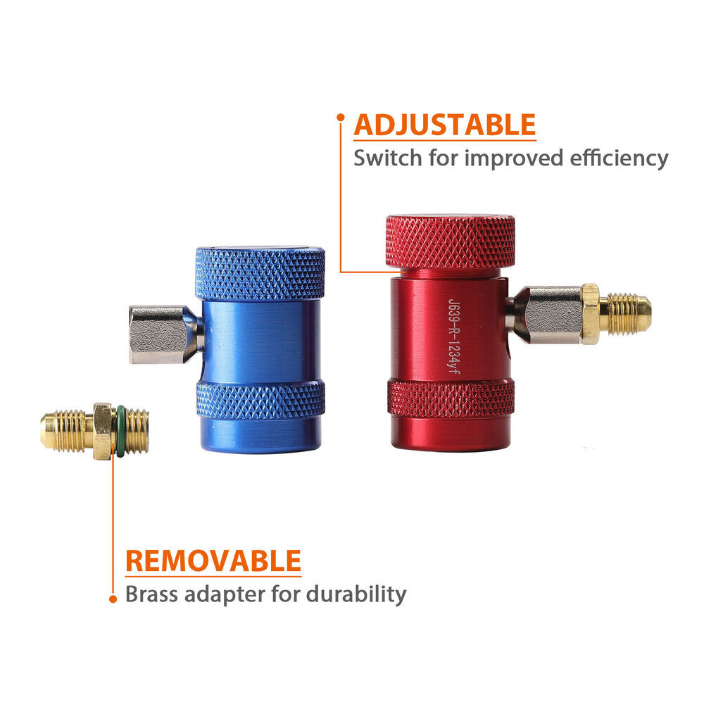 NEW AC High/Low Side Kit R134a/R1234yf Quick Connector Adapter Fitting Coupler