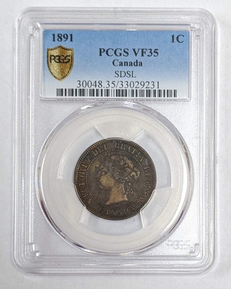1891 Canada 1c SDSL PCGS VF 35