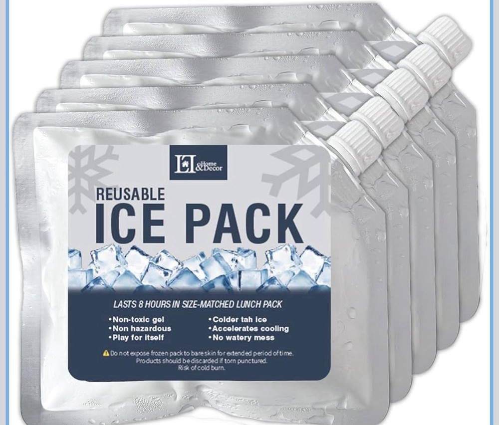 Reusable Ice Packs for Coolers , For Launch Box - Bundle 15 Units