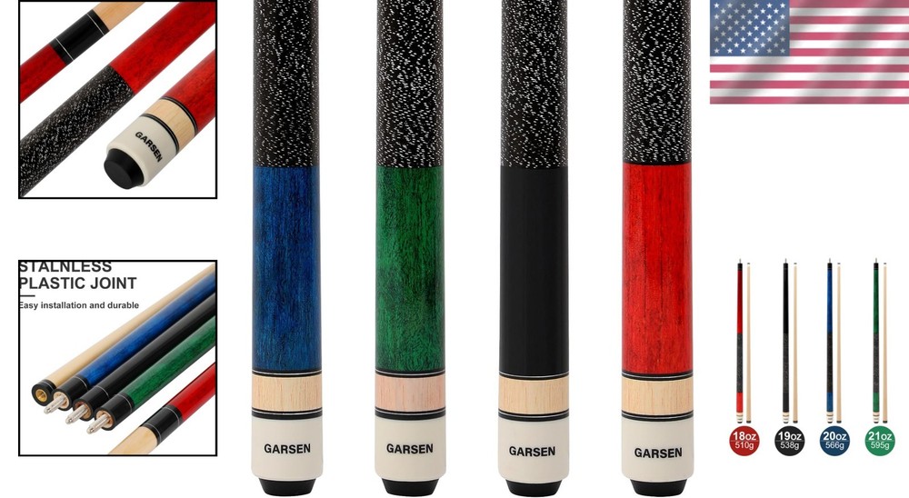 58-Inch Billiard Cue 18-21 oz Options