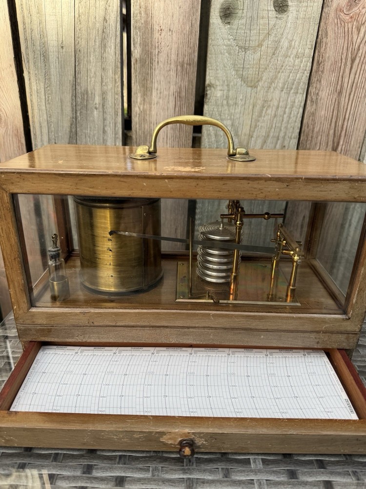 Barograph John Davis & Son Derby Antique Barometer Recorder Vintage