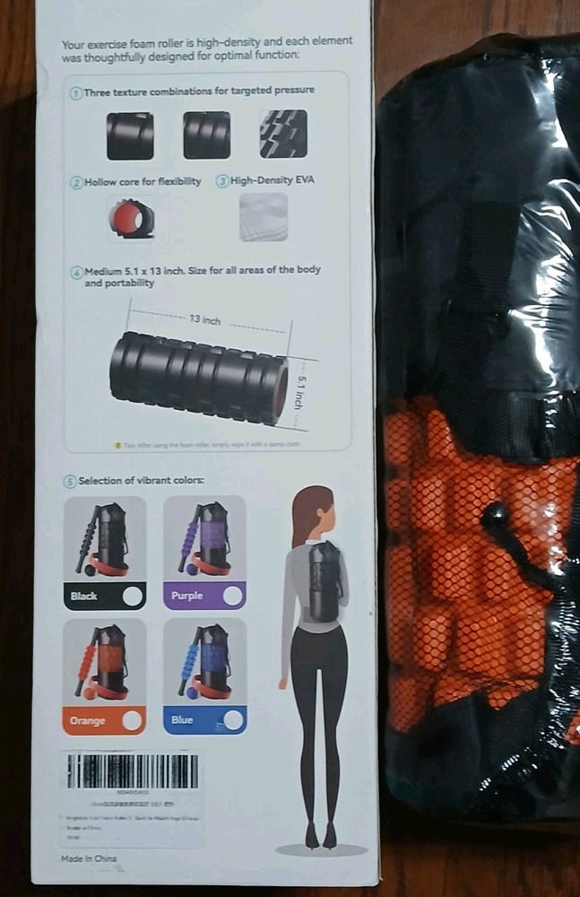 NEW KrightLink 5 In 1 Deep Tissue Foam Roller Set (Orange)