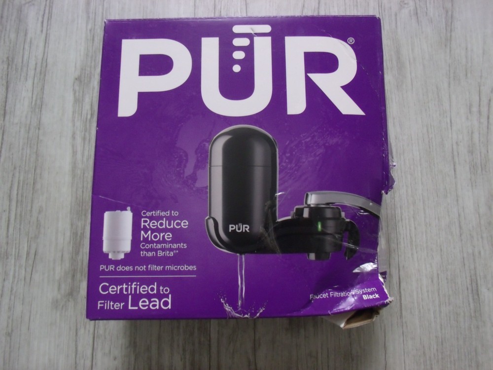 PUR FM-2000B Vertical Faucet Mount Filtration System - Black~New In Box See pics
