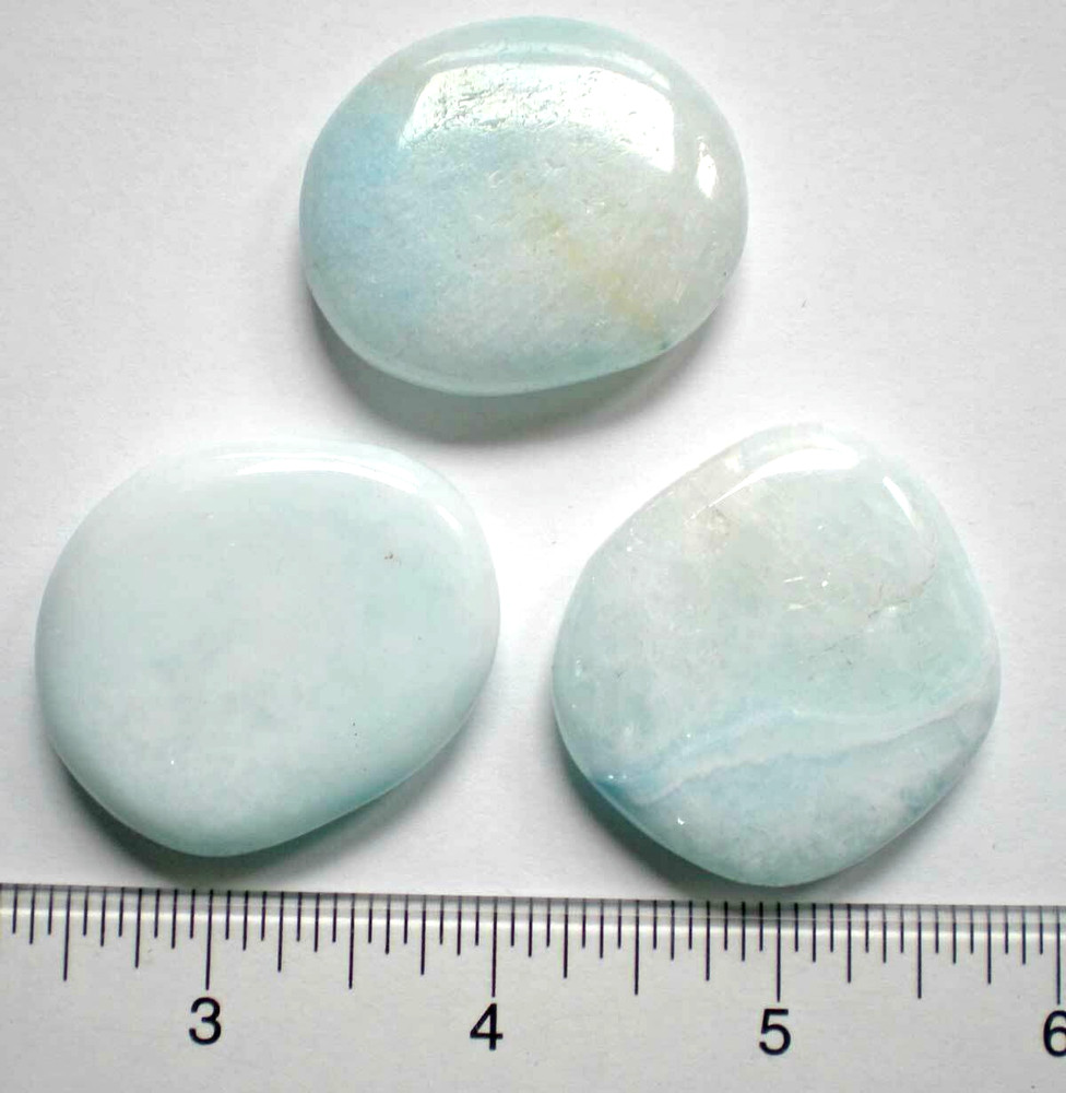 Blue Aragonite - 3 Small Palmstones  sc980a