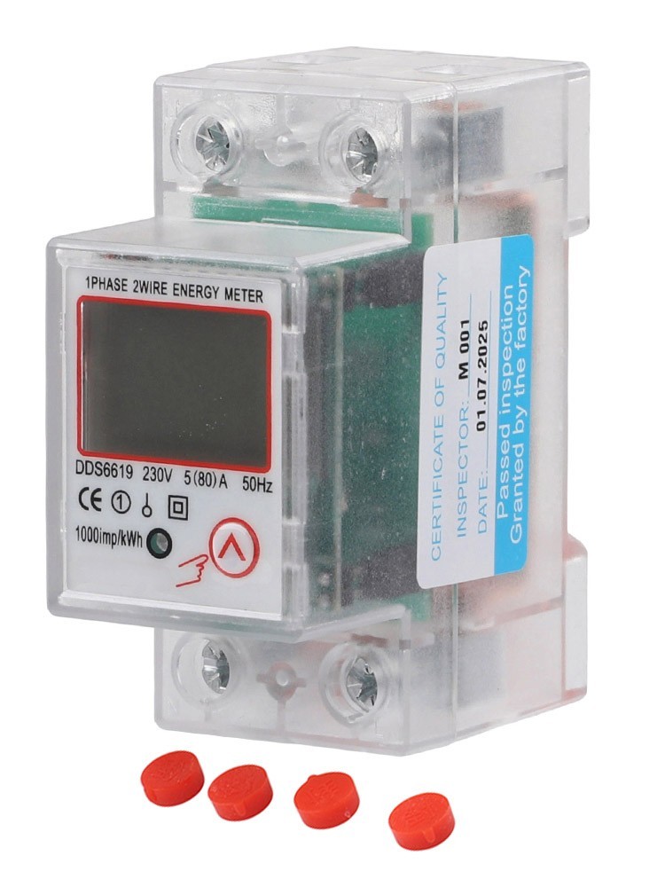 80A Maximum Current Single Phase Energy Meter kWh Voltage Current Power
