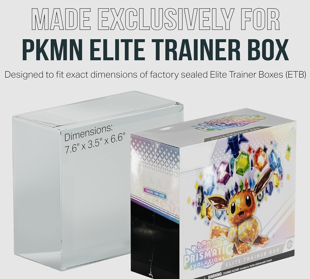 Pokemon ETB Protector Display Case PVC for Elite Trainer Box 5 Pack