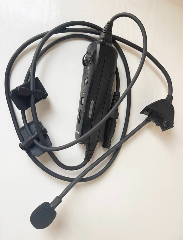 Bose A20 Bluetooth Control Module Triple Cable Boom Mic BOEING LEMO 6 Pin Plug
