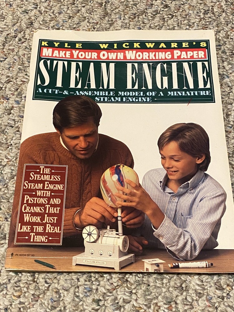 Make Your Own Working Paper Steam Engine Cut & Assemble Book Kyle Wickware