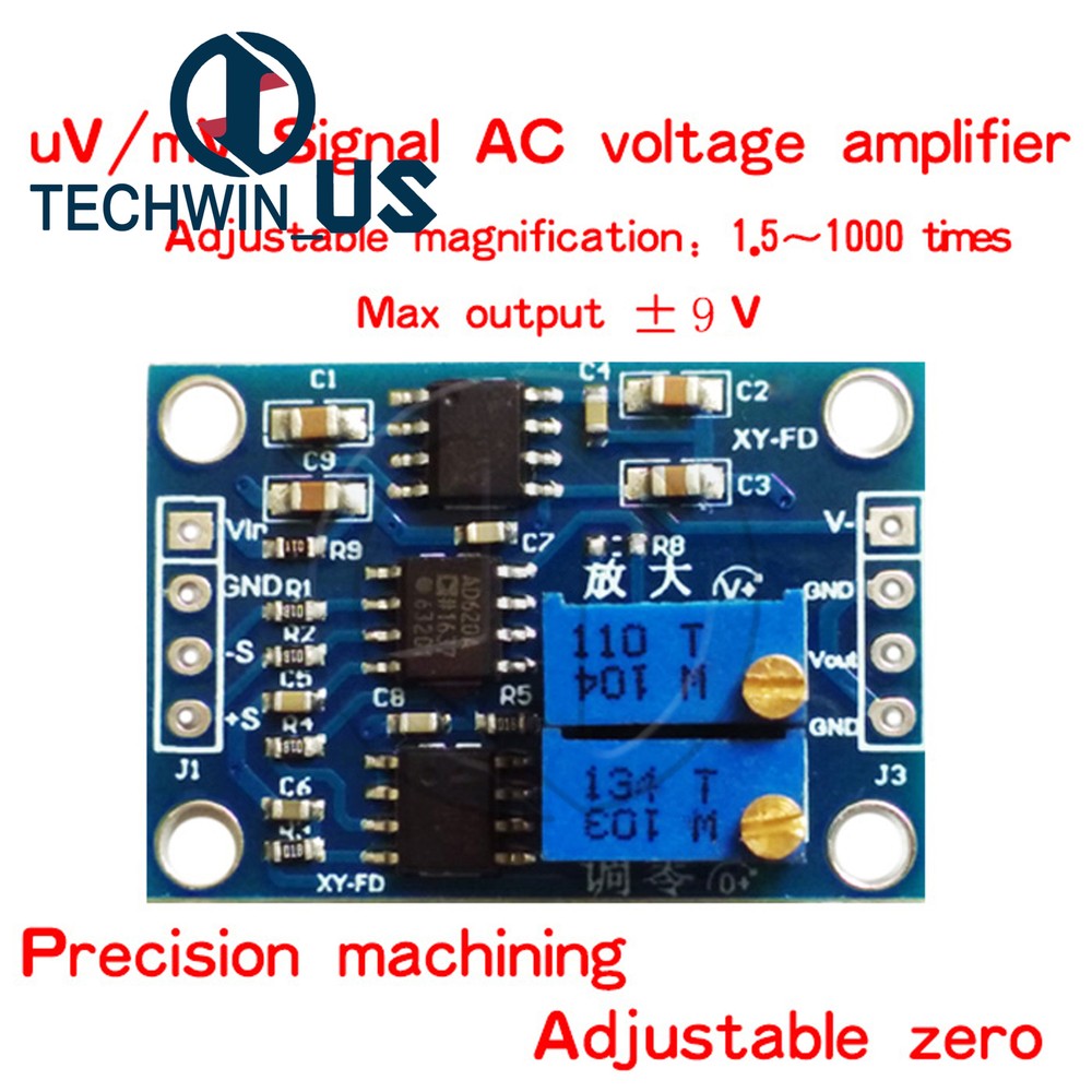 AD620 Microvolt MV Voltage Amplifier Signal Instrumentation Module Board