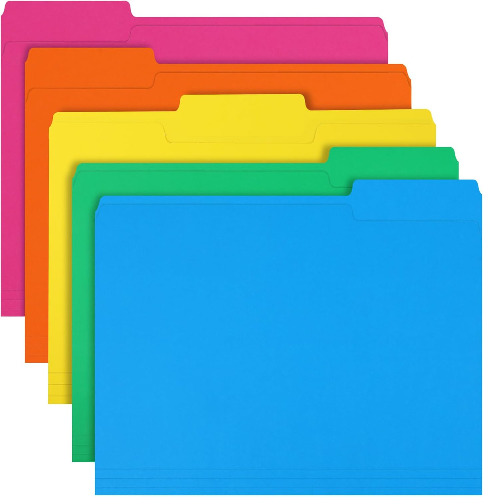 File Folder,  150 Pack 1/3 Cut Tab Colored File Folders, File Folder Letter S...