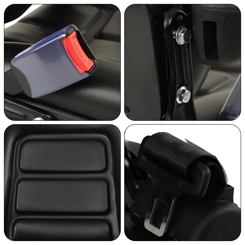 Universal Foldable Forklift Seat w/ Adjustable Angle Back PVC Excavator Tractor