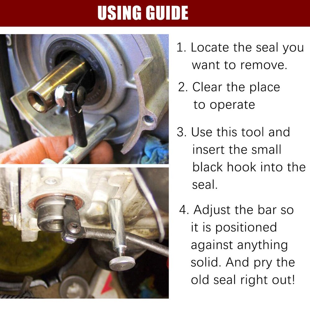 Cam Crank Shaft Seal Puller Auto Engine Remover Hand Tool Removing Pulling 58430