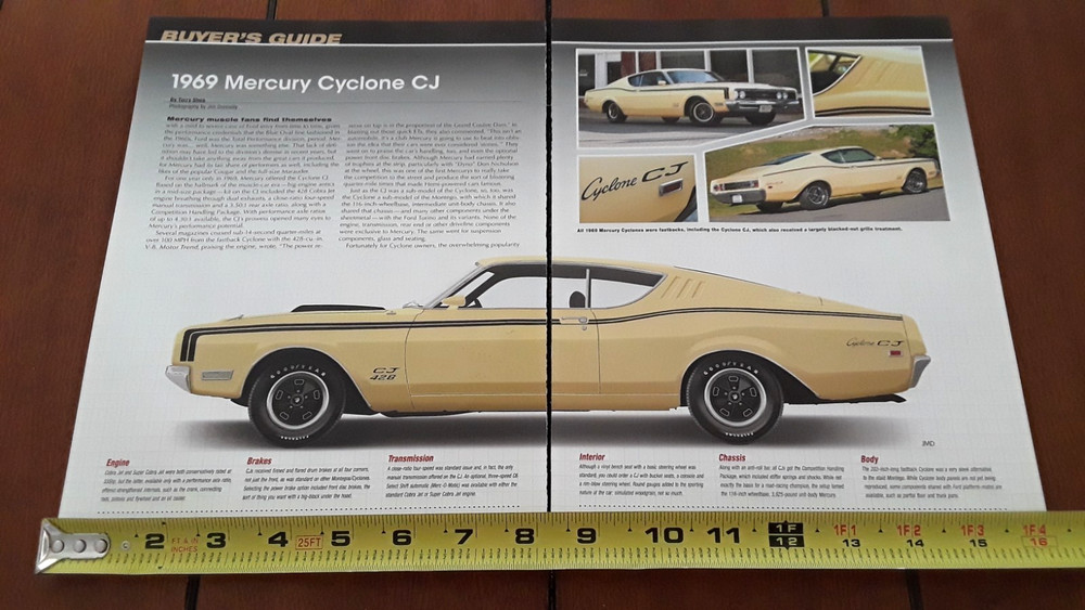 1969 MERCURY CYCLONE CJ  ORIGINAL 2012 ARTICLE