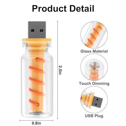 USB Light for Car, Touch Dimmable Retro Interior Lamp LED Ambient Lighting, red