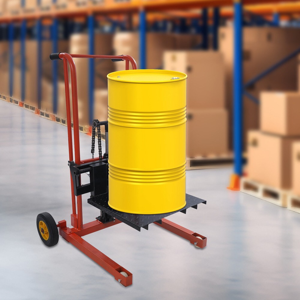577lbs Hydraulic Material Lift Winch Stacker Adjustable Hight Pallet Dolly Lift
