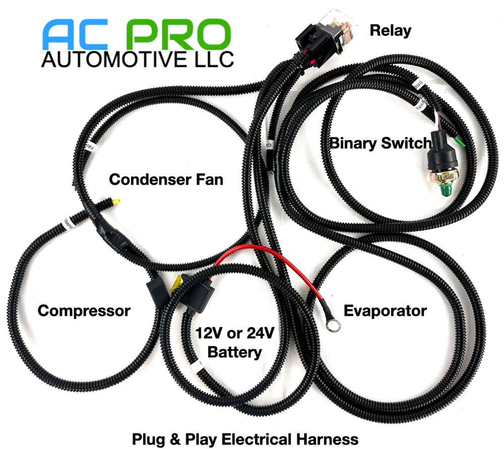 A/C Kit Universal Underdash Evaporator 404-0DC H/C & Elec. Harness