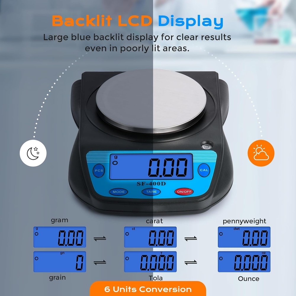 LCD Display Lab Scale with Tare Weighing Function and Multiple Measurement Units
