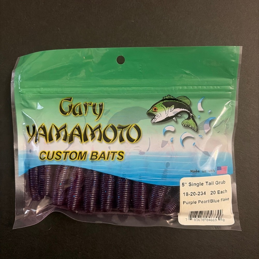Gary Yamamoto 5 Inch Single Tail Grub - 20 count Pack
