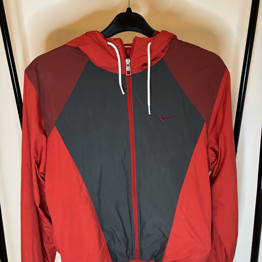 Nike Athletic Dept Red Hooded Windbreaker – Small