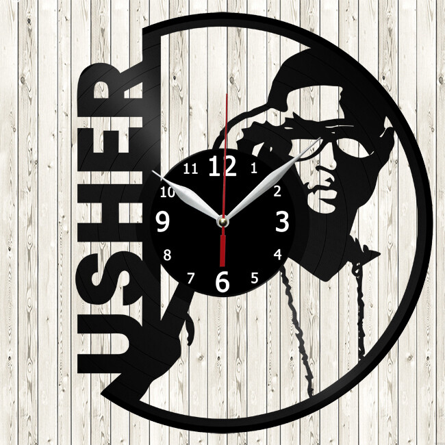 Usher Vinyl Record Wall Clock Decor Handmade 5015