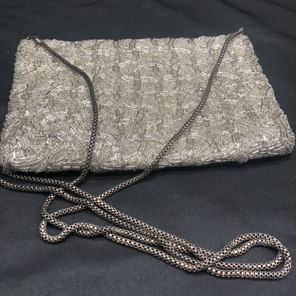 La Regale Beaded Purse Vintage Silver