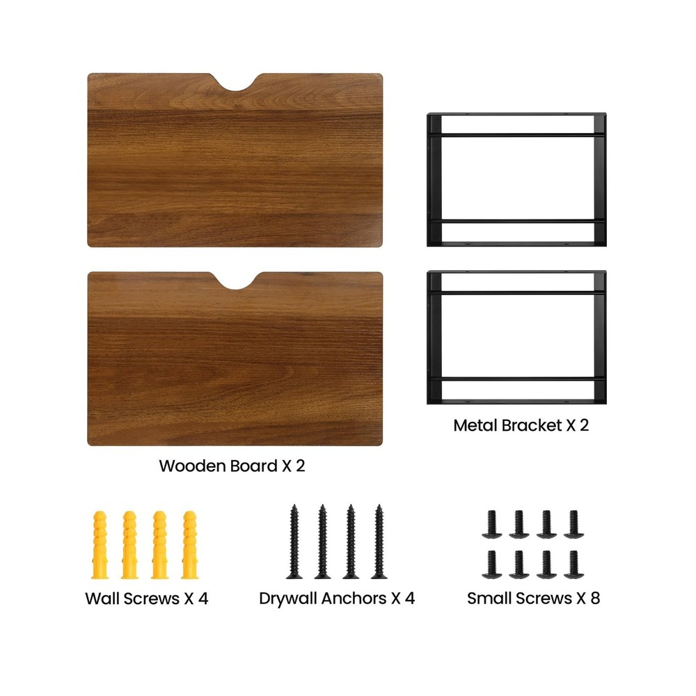 Floating Nightstand, Wood Bedside Shelf Wall Mounted Nightstand, Floating Bed...