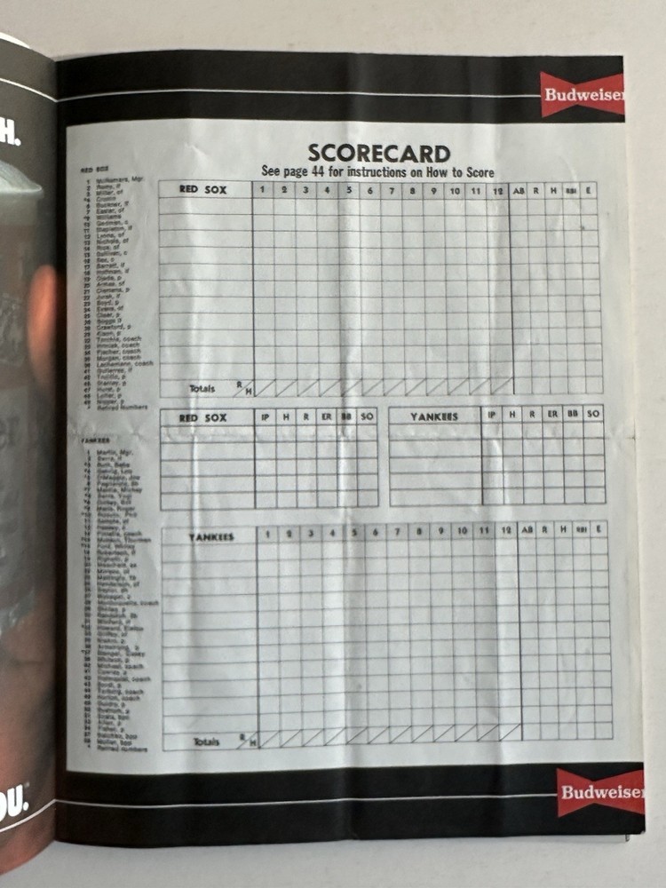 1985 New York Yankees Program Scorebook Dave Winfield