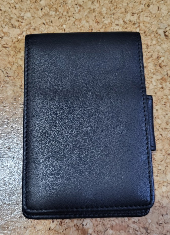 Black Leather Note Pad "Things To Do" Notes w/ Pen Holder