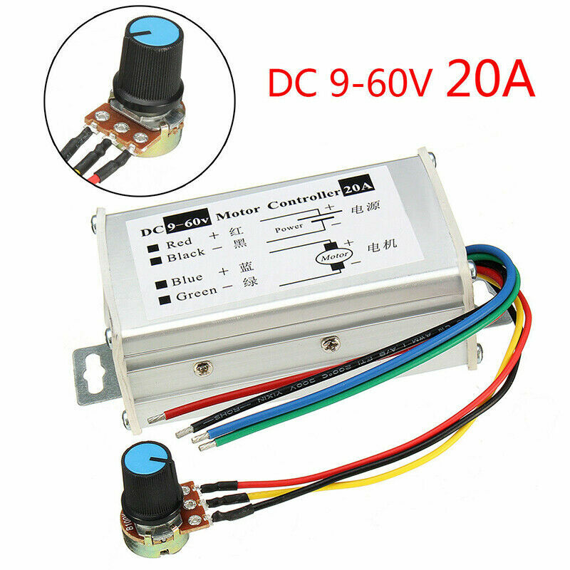 12V 24V Max 20A PWM DC Motor Stepless Variable Speed Control Controller Switch