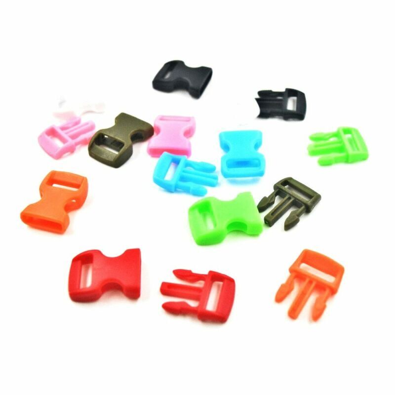 25pcs Side Release Plastic Buckles Clips For Webbing 10mm various colors
