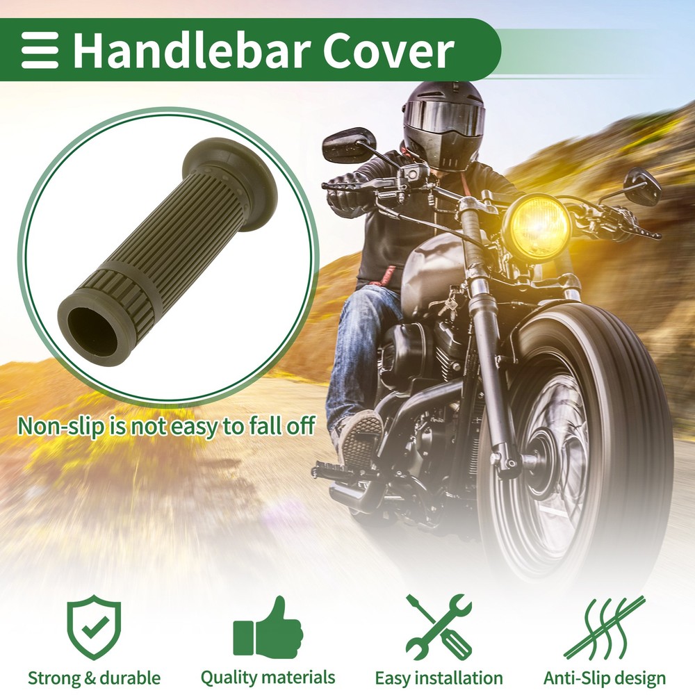 Motorcycle Knobs 1" 25mm Handlebar Cover TPU Green