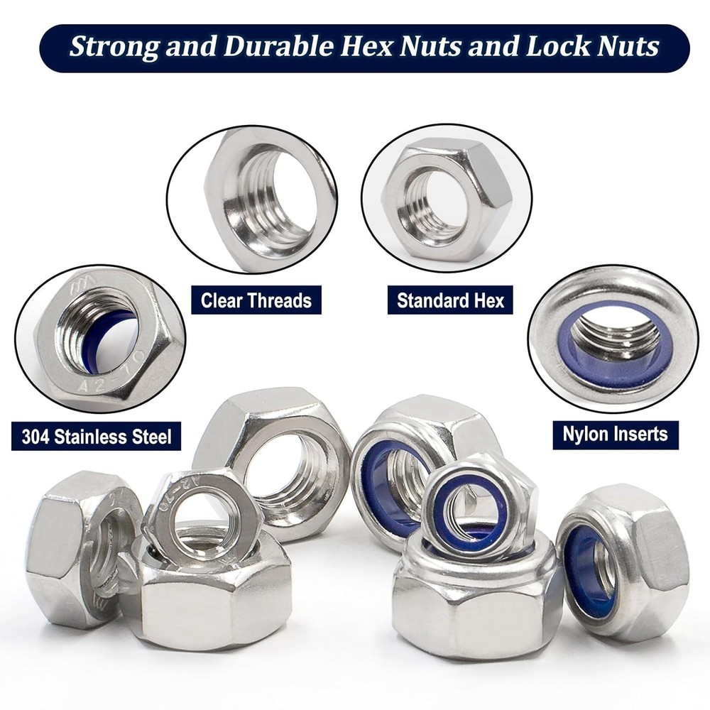 Versatile Nuts Assortment Kit, Stainless Steel