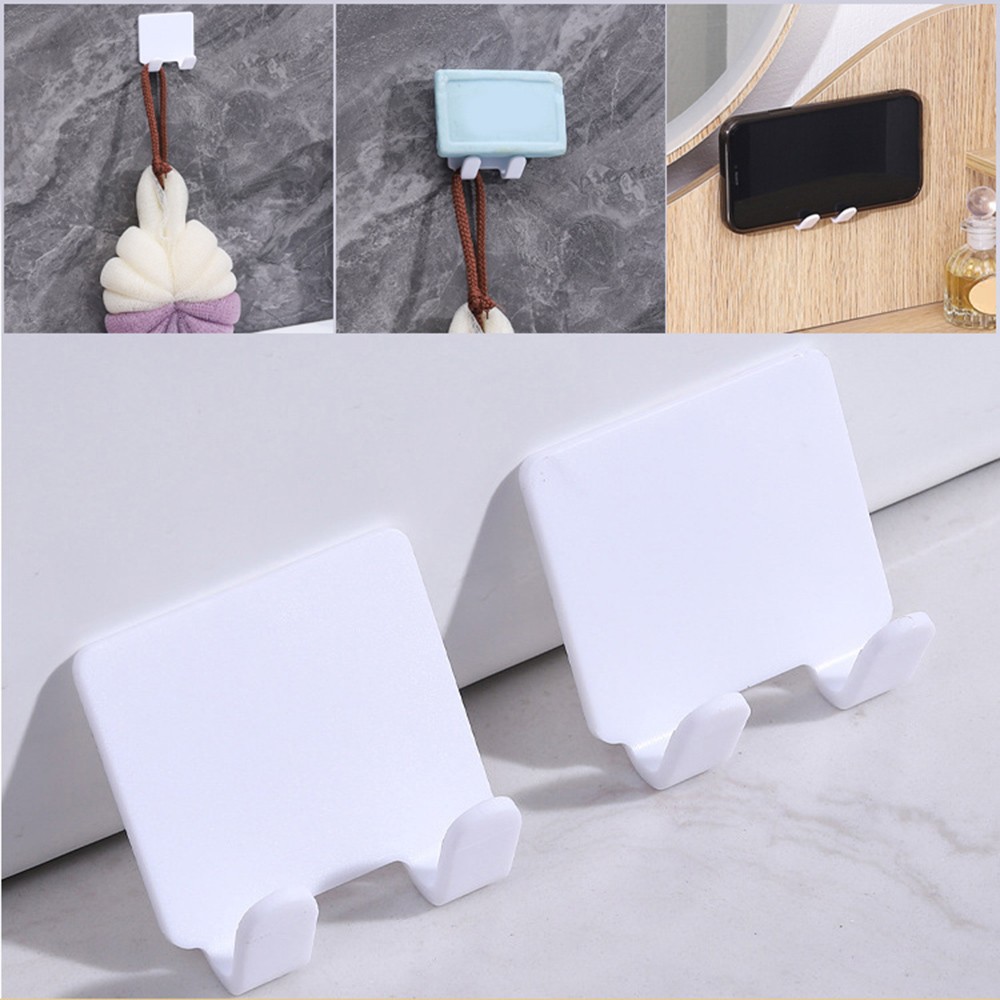 4 Pack White ABS Plastic Razor Holder Wall Mount Bathroom Organizer Modern