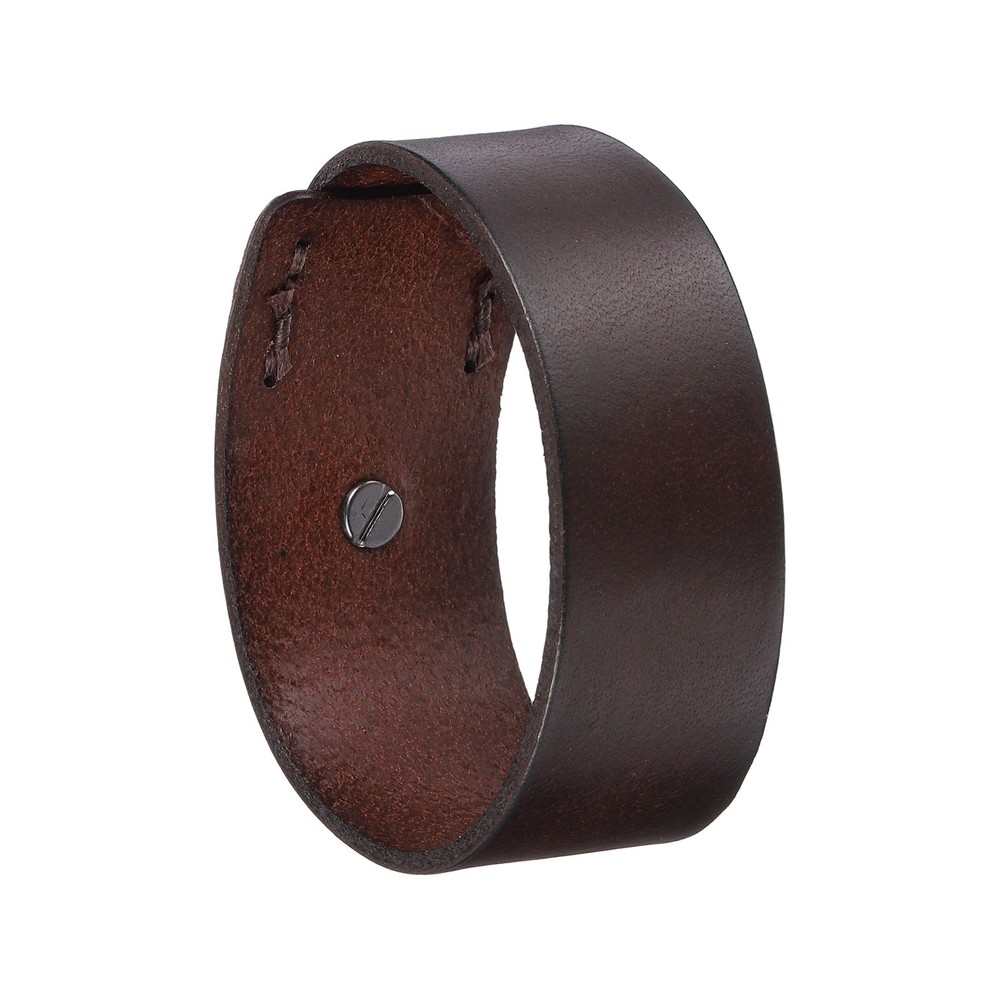 Retro Simple Leather Bracelets Leather Snap Bracelets, Brown