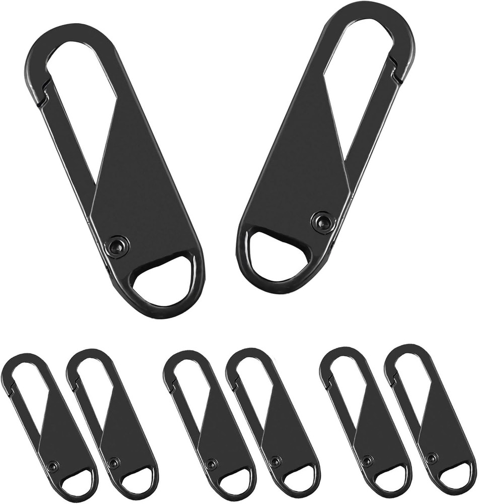 Zipper Pull, 6 PCS Replacement Metal Zipper Handle Mend Fixer Tab for Luggage, S