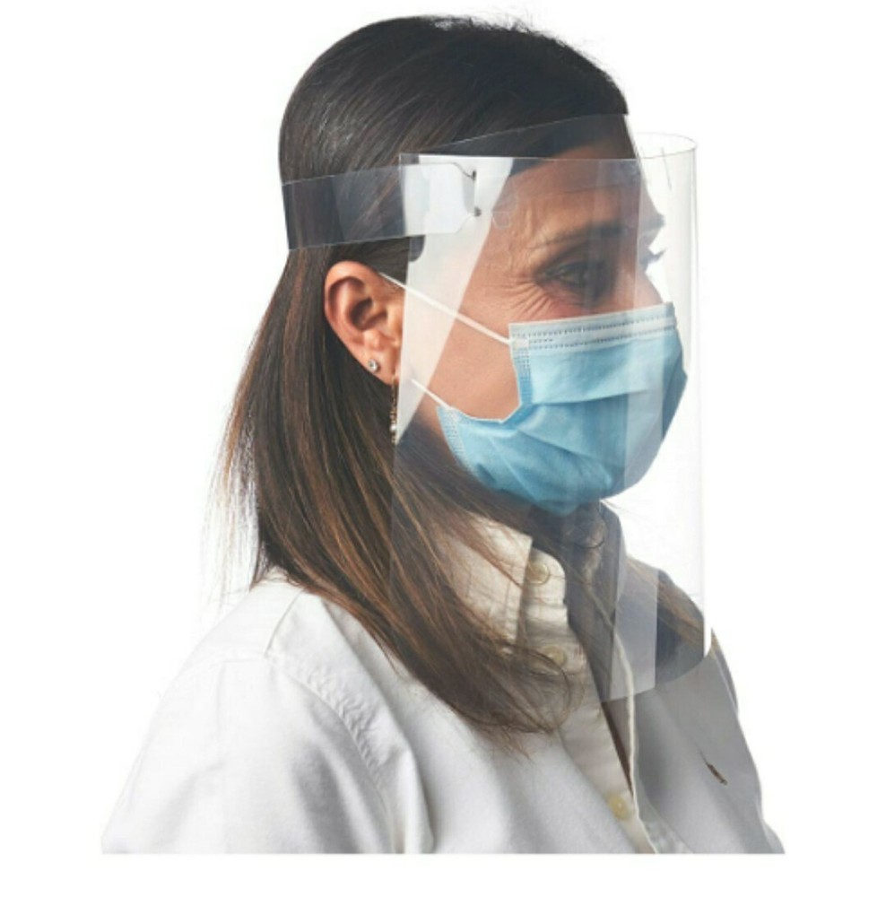 100 Pack Plastic Face Shields - Protective Face Shield for Adults - ADJUSTABLE