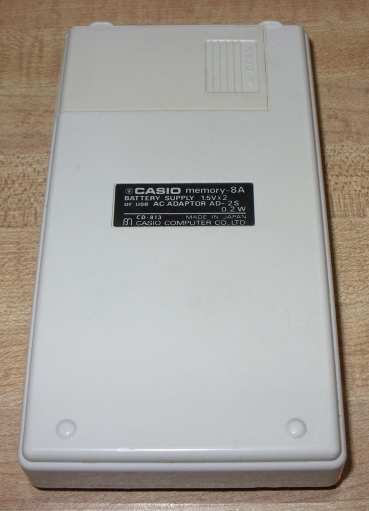 CASIO MEMORY-8A CALCULATOR WITH CASE, MODEL CD-813, ca 1975, WORKING