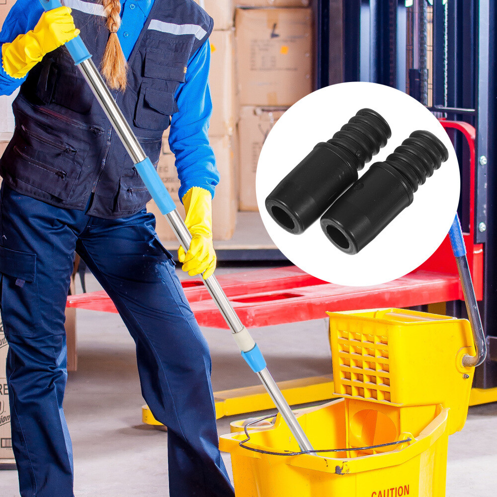 2PCS Commercial Broom Handle End Adapter Threaded Tips Sweeping Broom Handle