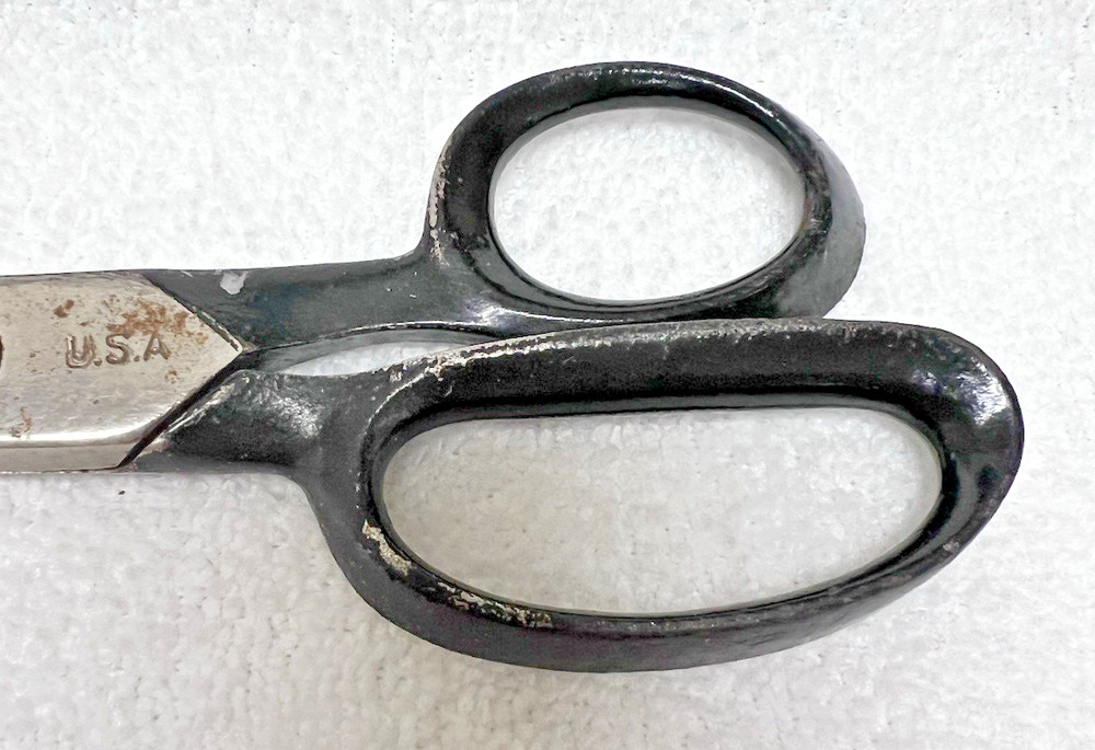 Vintage Extra Long Sewing Scissors with 7 inch Ruler on Blade