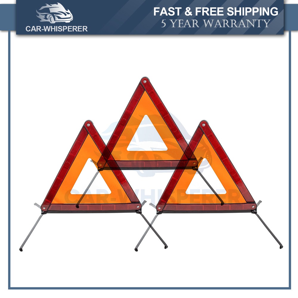 3Pcs Triangle Warning Frame Triangle Emergency Warning Triangle Reflector Safety