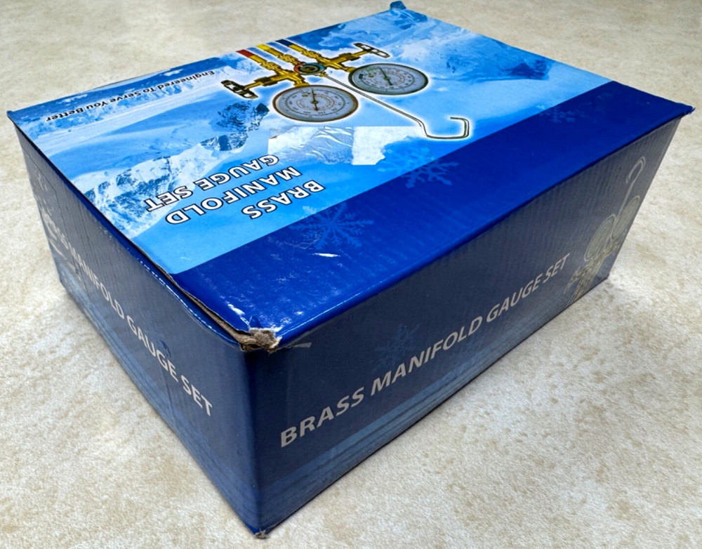 BRASS MANIFOLD GAUGE SET WITH BOX