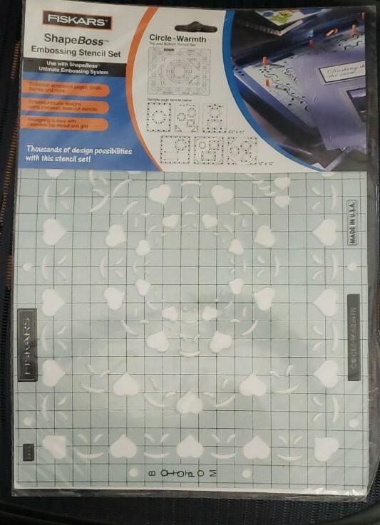 Fiskars ShapeBoss Embossing Stencil Set -CIRCLE WARMTH--5412-NEW