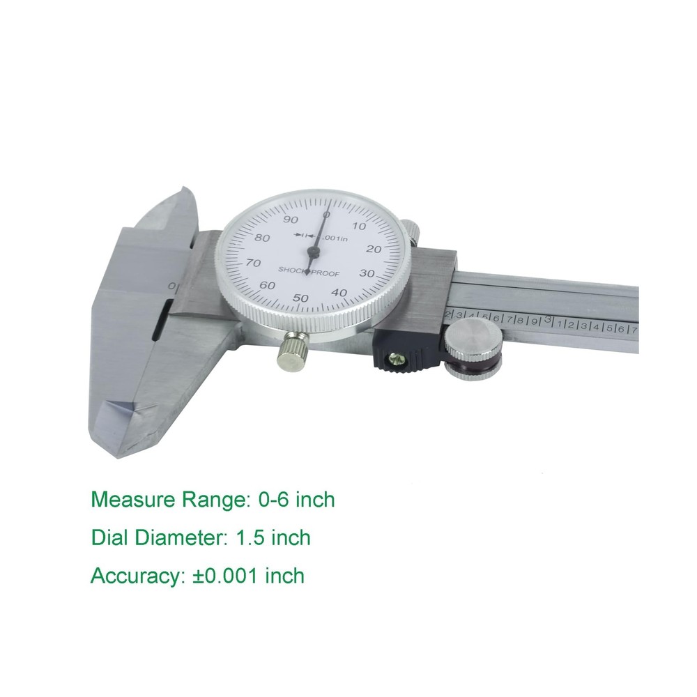 Dial Caliper Shockproof Dial Caliper Precision Caliper with Watch 0-6" Range,...