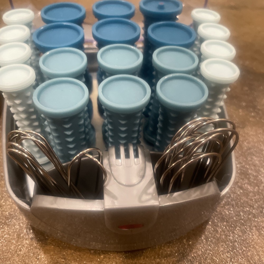 Conair Compact Multi-Size Hot Rollers, Blue HS34XAM New Clips (20)