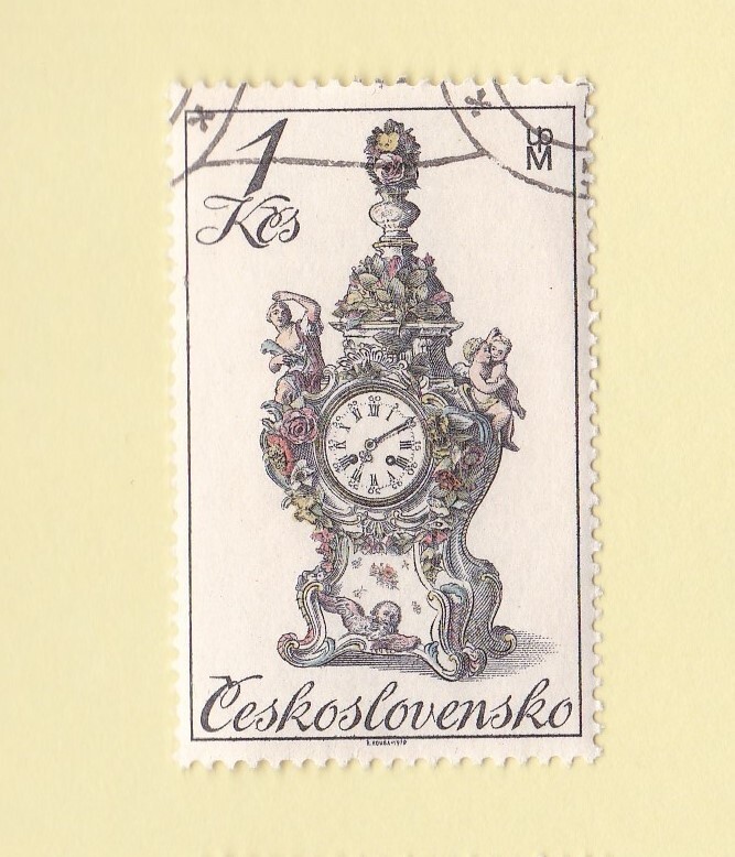 Czechoslovakia Stamp Ceskoslovensko LPM Vintage Clock 1Kcs