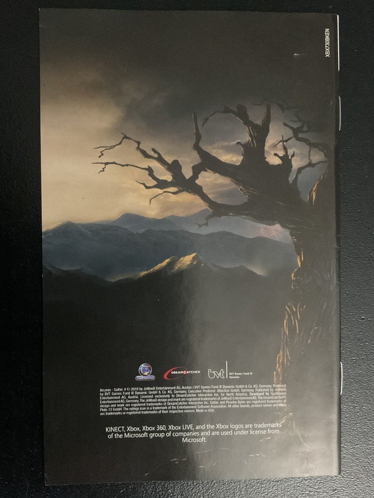 Arcania Gothic IV 4 Microsoft Xbox 360 Instruction Manual Only