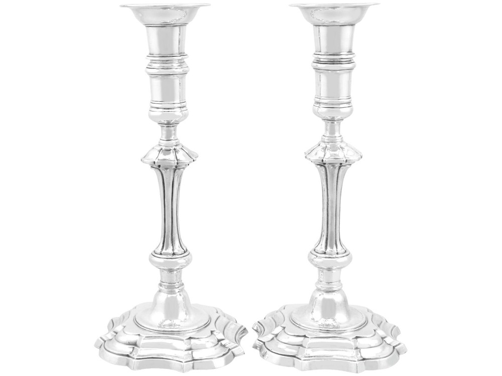 Antique Irish Sterling Silver Candlesticks