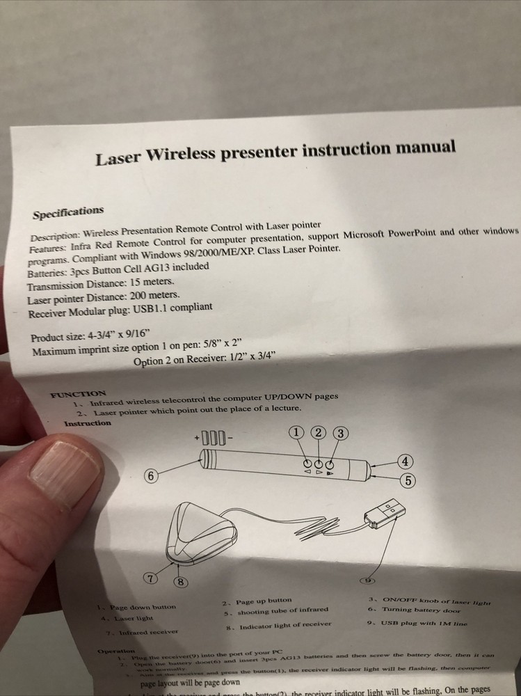 Power Point Presentation Remote Control Wireless PPT Presenter Laser Pointer